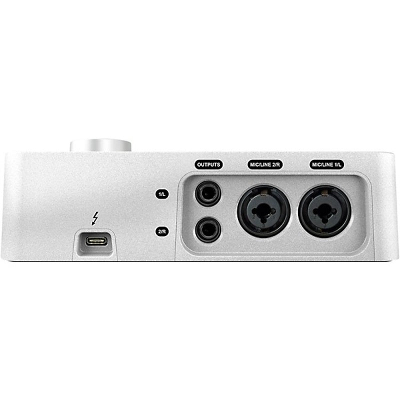 Angled view of Universal Audio Apollo Solo interface thunderbolt3